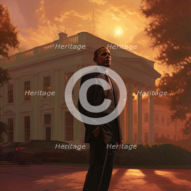 AI IMAGE - Portrait of President Obama, c2009, (2023). Creator: Heritage Images.