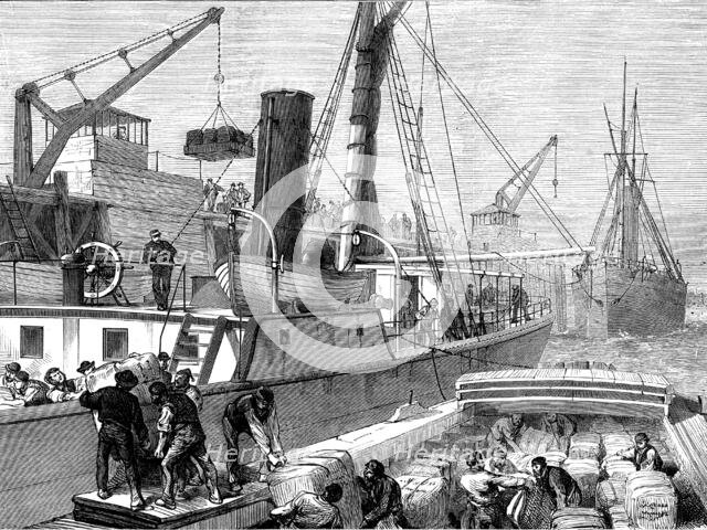 Loading the Warree, at Woolwich, with stores for the Ashantee War, 1873. Creator: Unknown.