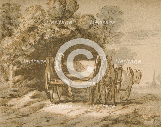 Boy with a Cart. - Sketch with Pen & Wash, 18th century, (1906). Artist: Thomas Gainsborough