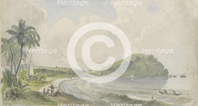 Tropical coastal landscape, 1845-1925. Creator: Julius Jacobus van de Sande Bakhuyzen.