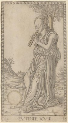 Euterpe, c. 1465. Creator: Master of the E-Series Tarocchi.