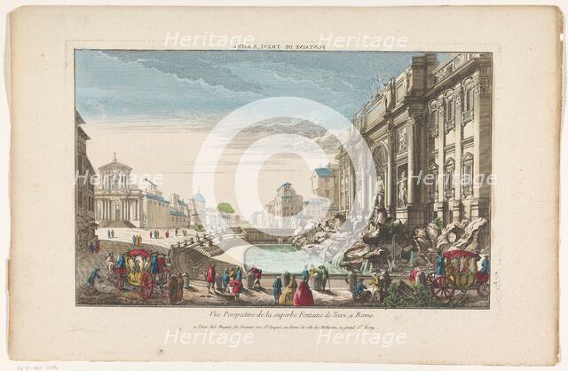 View of the Trevi Fountain in Rome, 1735-1805. Creator: Unknown.