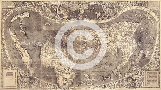 World map Universalis Cosmographia, 1507. Artist: Waldseemüller, Martin (ca 1472-1520)