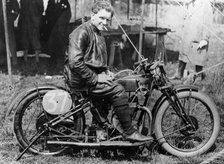 FW Dixon with a HRD motorbike, 1927. Artist: Unknown