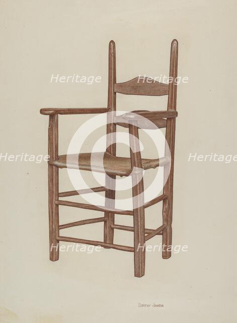 High-bottom High-back Armchair, c. 1939. Creator: Dorothy Johnson.