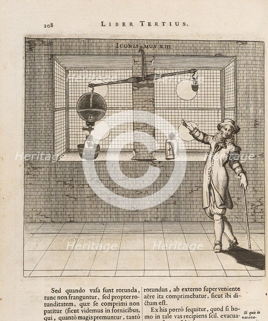 Illustration to the first edition of Experimenta Nova von Otto von Guericke, 1672.