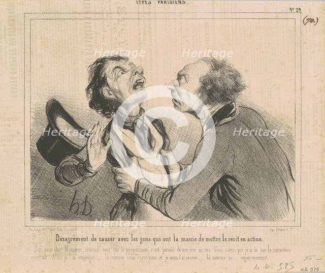 Désagrément de causer avec les gens..., 19th century. Creator: Honore Daumier.