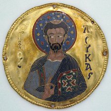 Medallion with Saint Luke from an Icon Frame, Byzantine, ca. 1100. Creator: Unknown.