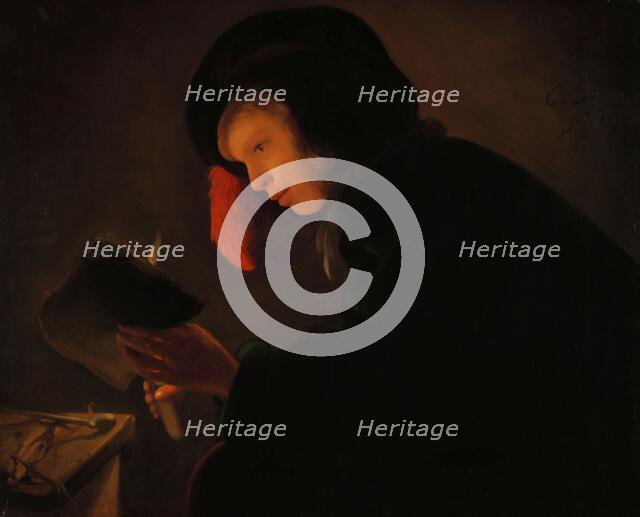 Young Man by Candlelight, 1645. Creator: Christiaan Jansz Dusart.