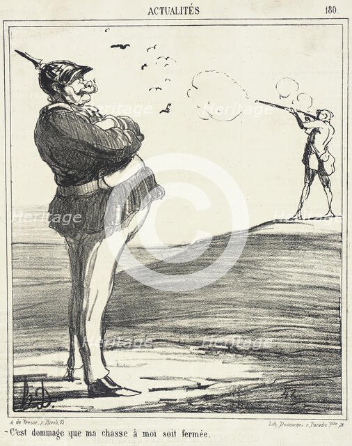 C'est dommage que ma chasse à moi soit fermée, 1867. Creator: Honore Daumier.