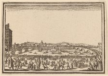 Fireworks on the Arno, Florence, 1621. Creator: Edouard Eckman.