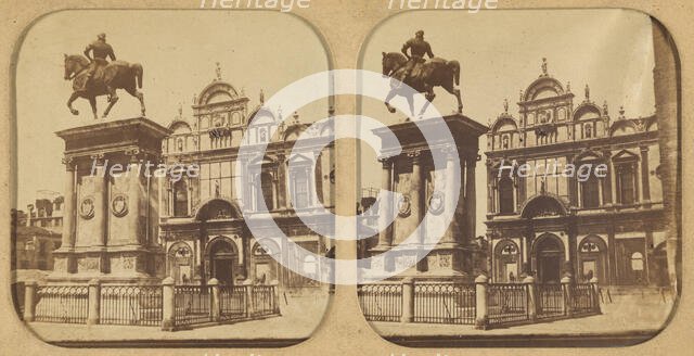 Statue de Batholomeo Coleoni, Venice, about 1860. Creator: Unknown.