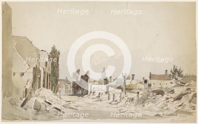 The ruins in Bodegraven after the June 1870 fire, 1870. Creator: Pieter Adrianus Schipperus.