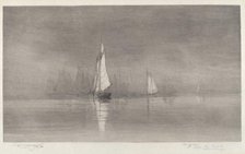 Untitled (Harbor Scene with Sailboats), c. 1900. Creator: Charles Frederick William Mielatz.