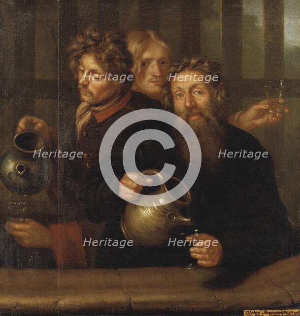 The well master at the Medevi well and his two sons, 1686. Creator: David Klocker Ehrenstrahl.