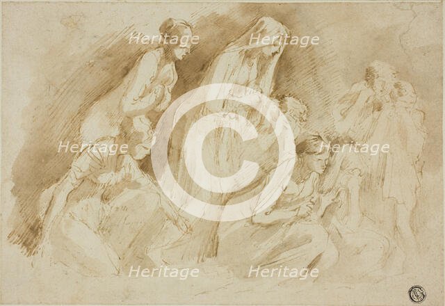 Mourners Over the Dead Christ, n.d. Creators: Unknown, Giuseppe Bernardino Bison.