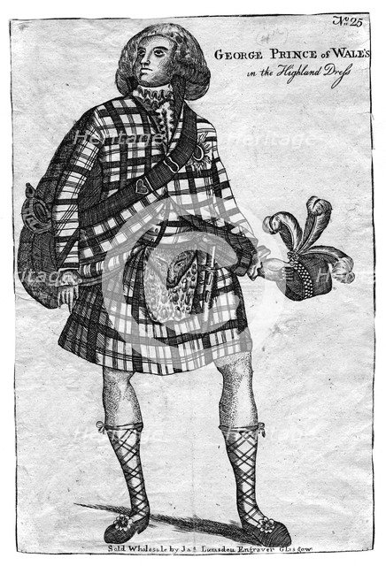 The Prince of Wales, the future King George IV (1762-1830), in the Highland Dress. Artist: Unknown