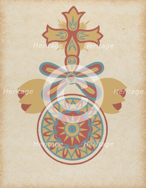 Santa Barbara Mission Doorway Design from the portfolio "Decorative Art...", 1935/1942. Creator: Unknown.