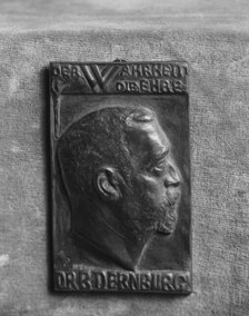 Dernburg, B., Dr., portrait relief, 1914 Dec. 1. Creator: Arnold Genthe.