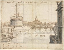 Eighteen Views of Rome: The Castel SantAngelo, 1665. Creator: Lievin Cruyl (Flemish, c. 1640-c. 1720).