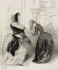 Adieu, ma chère Flora...ne manquez pas.., 1844. Creator: Honore Daumier.