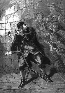 "Back-back, you grinning fiends!" yelled Sweeney Todd, c1880.  Creator: Unknown.