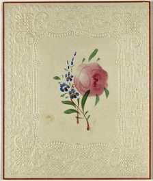 Untitled Valentine (Large Pink and Small Blue Flowers), c. 1840. Creator: Unknown.