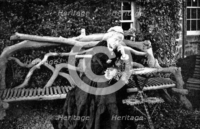 Mrs. Gladstone in the garden of Blackcraig Castle, Blairgowrie, September 1893, (1898). Creator: Valentine & Sons.