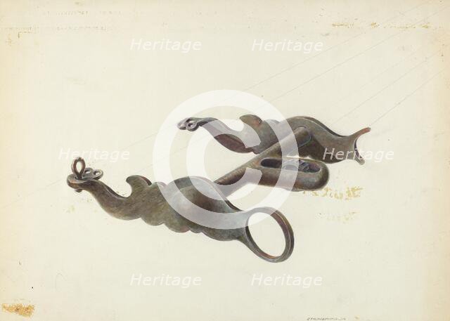 Wrought Iron Bit, c. 1937. Creator: Gerald Transpota.