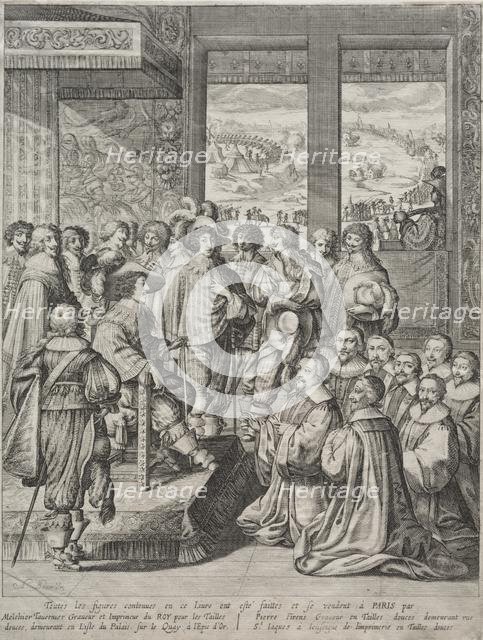 Louis XIII Receiving a Deputation of Magistrates. Creator: Abraham Bosse (French, 1602-1676).