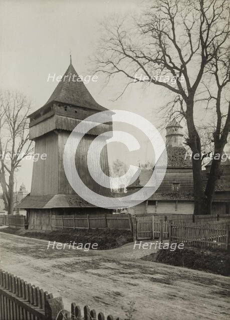 Orthodox Church of the Holy Cross - wooden church and belfry, Drohobych, between 1910-1914. Creator: Unknown.