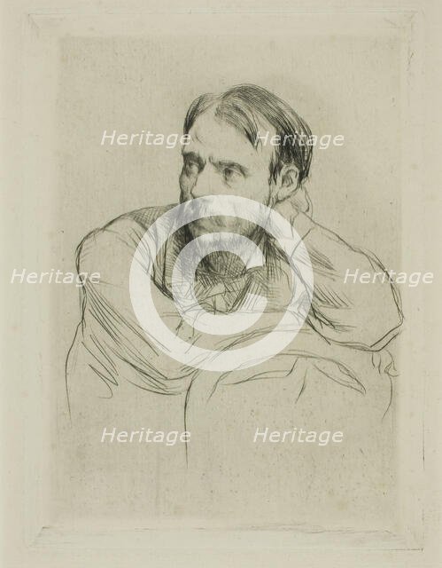 Portrait of Renoir, 1877. Creator: Marcellin Desboutin.