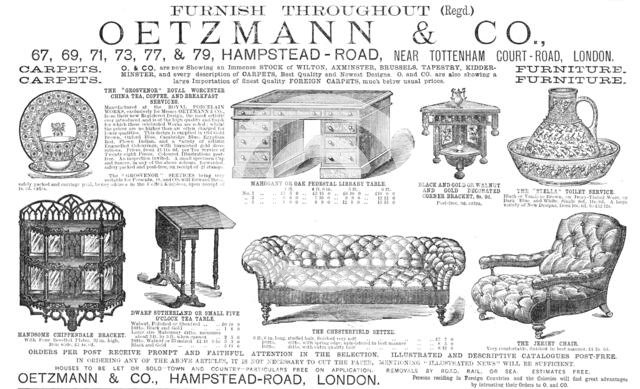 Oetzmann & Co., furniture, 1883. Creator: Unknown.