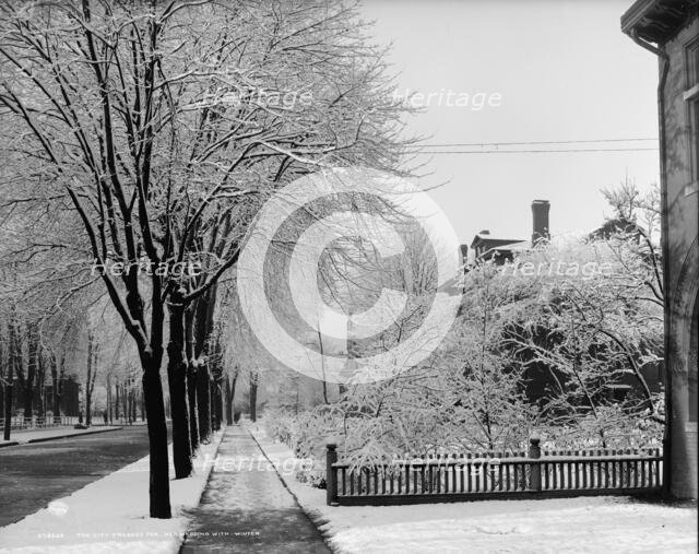 The City dressed for her wedding with winter, between 1900 and 1910. Creator: Unknown.