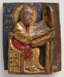 Miniature Relief of Saint John the Evangelist at His Writing Table, German, 1200-1225. Creator: Unknown.
