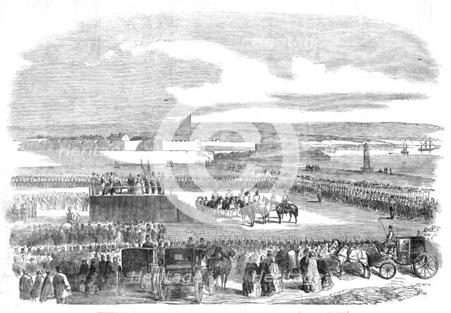 Presentation of Colours to the First Somerset Militia, by the Countess Poulett, 1854. Creator: Unknown.