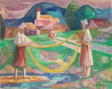 Soaking flax III, 1948-1949. Creator: Bedrich Hoffstädter.