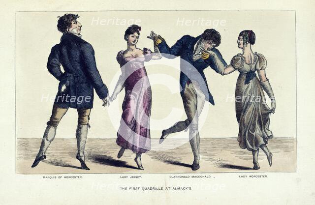 The first quadrille at Almack's, 1892. Creator: Joseph Grego.