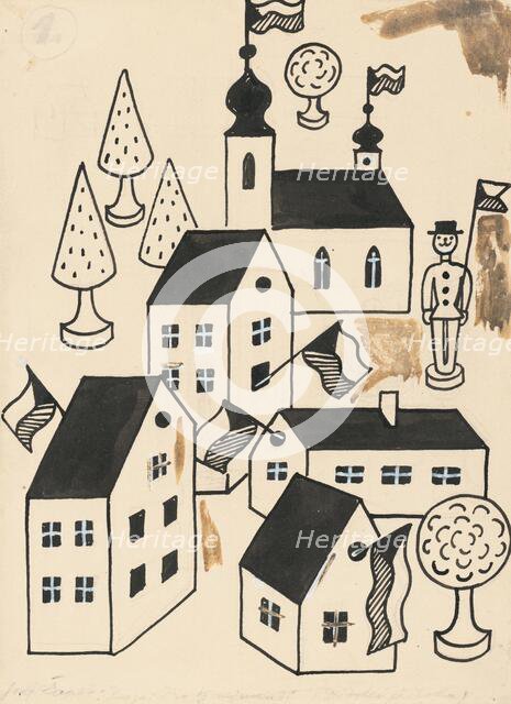38. Talking about a dog and a cat, around 1928. Creator: Josef Capek.