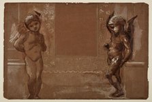 Troy Triptych - Study of Two Putti, 1870-72. Creator: Sir Edward Coley Burne-Jones.