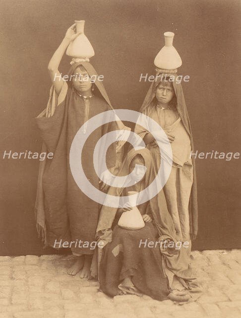 Arab Girls Carrying Water, 1880s. Creator: Unknown.
