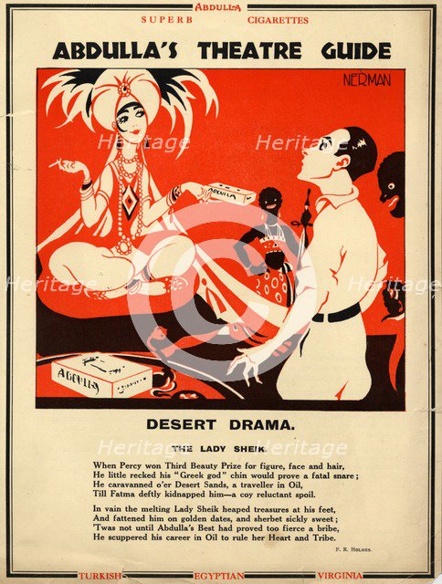 Abdulla Cigarettes, 1928. Artist: Nerman