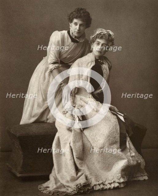 British actresses Eweretta Lawrence and Grace Otway in 'On Change', 1886. Artist: Barraud