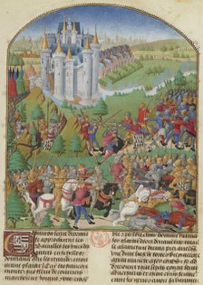 The Battle of Auray on 29 September 1364 (Miniature from Compillation..., c. 1480. Creator: Anonymous.
