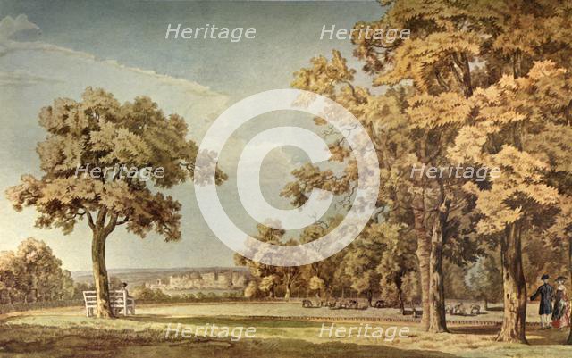 'Windsor Castle from the Great Park Near the End of the Long Walk', 1740-1798, (1934).  Creator: Thomas Sandby.