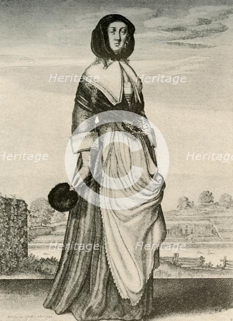 'Autumn - An English woman in hood and apron, reign of Charles I', c1620-1640, (1937) Creator: Unknown.