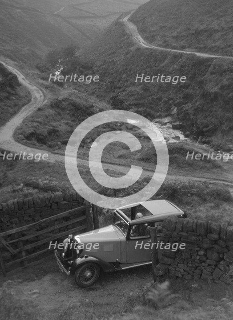 Kitty Brunell road testing a Standard Little Twelve saloon, c1932. Artist: Bill Brunell.