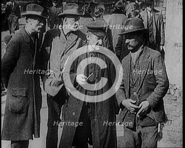 Unemployed German Men Talking to Each Other, 1922. Creator: British Pathe Ltd.