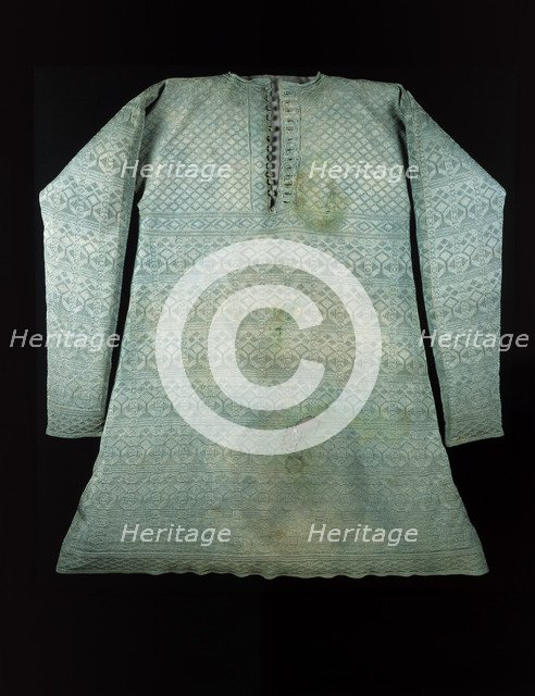King Charles I's blue silk vest worn at his execution in 1649. Artist: Unknown