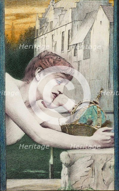 Une ville morte. Avec Georges Rodenbach, 1889. Creator: Khnopff, Fernand (1858-1921).